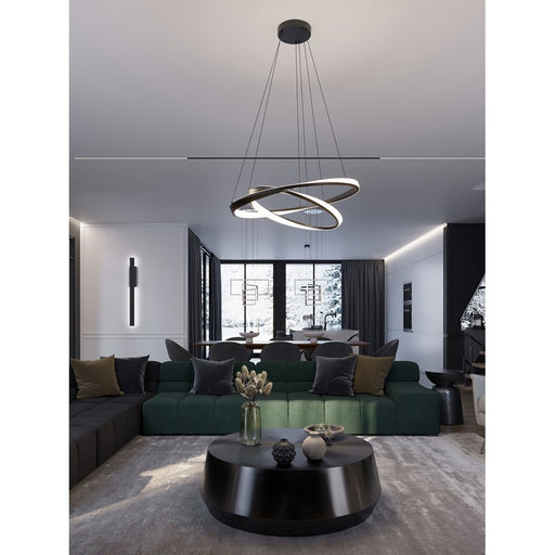 AFX Lighting Oberon 2 Light 32" Pendant, Black/White