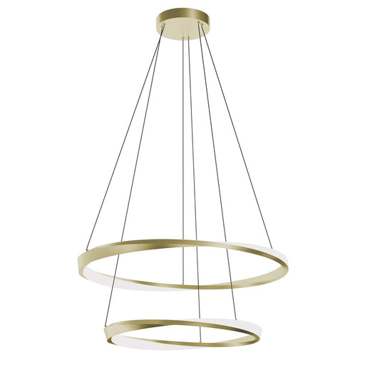 AFX Lighting Oberon 2 Light 32" Pendant, Brass/White