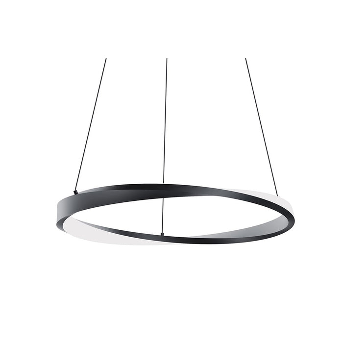 AFX Lighting Oberon 1 Light 24" Pendant, Black/White - OBRP24LAJUDBK