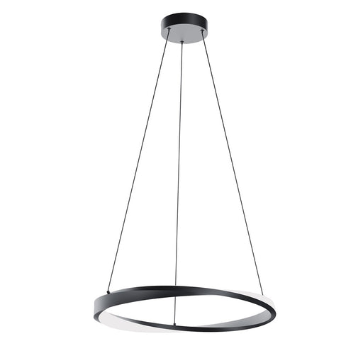 AFX Lighting Oberon 1 Light 24" Pendant, Black/White