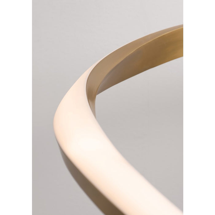 AFX Lighting Oberon 1 Light 24" Pendant, Brass/White