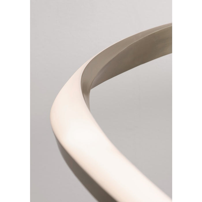 AFX Lighting Oberon 1 Light 24" Pendant, Satin Nickel/White