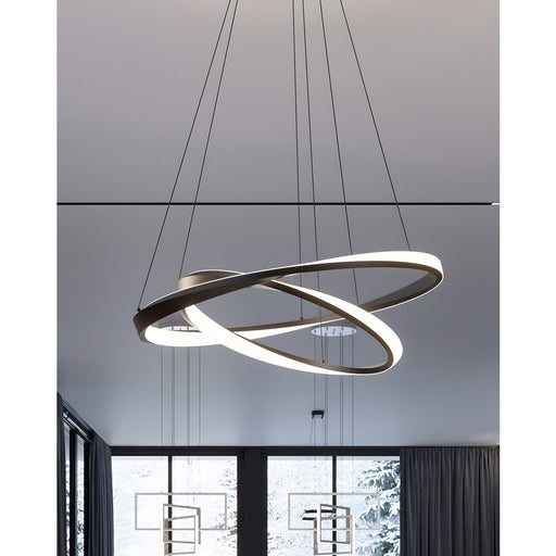 AFX Lighting Oberon 2 Light 40'' LED Pendant, Black/White
