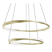 AFX Lighting Oberon 2Lt 40'' LED Pendant, Light Brass/White - OBRP3240LAJUDLB
