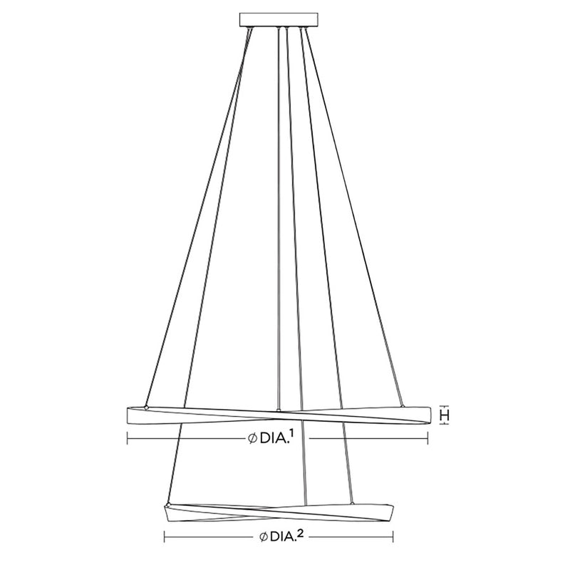 AFX Lighting Oberon 2Lt 40'' LED Pendant, Light Brass/White