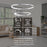 AFX Lighting Oberon 2Lt 40'' LED Pendant, Satin Nickel/White