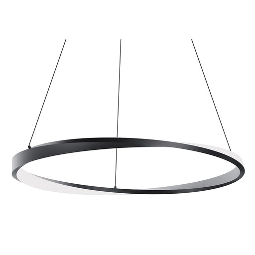 AFX Lighting Oberon 1 Light 32" Pendant, Black/White - OBRP32LAJUDBK