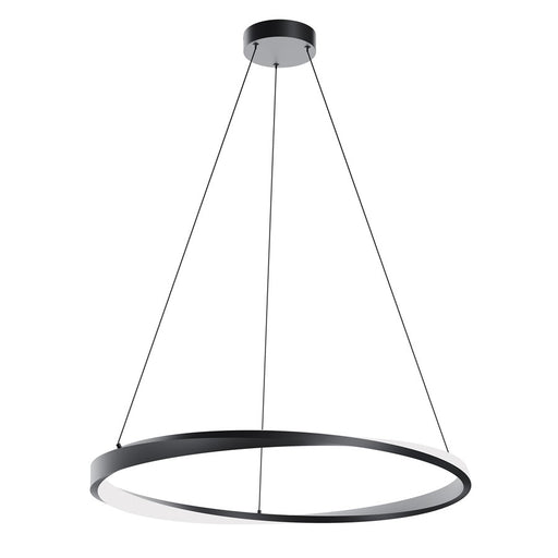 AFX Lighting Oberon 1 Light 32" Pendant, Black/White