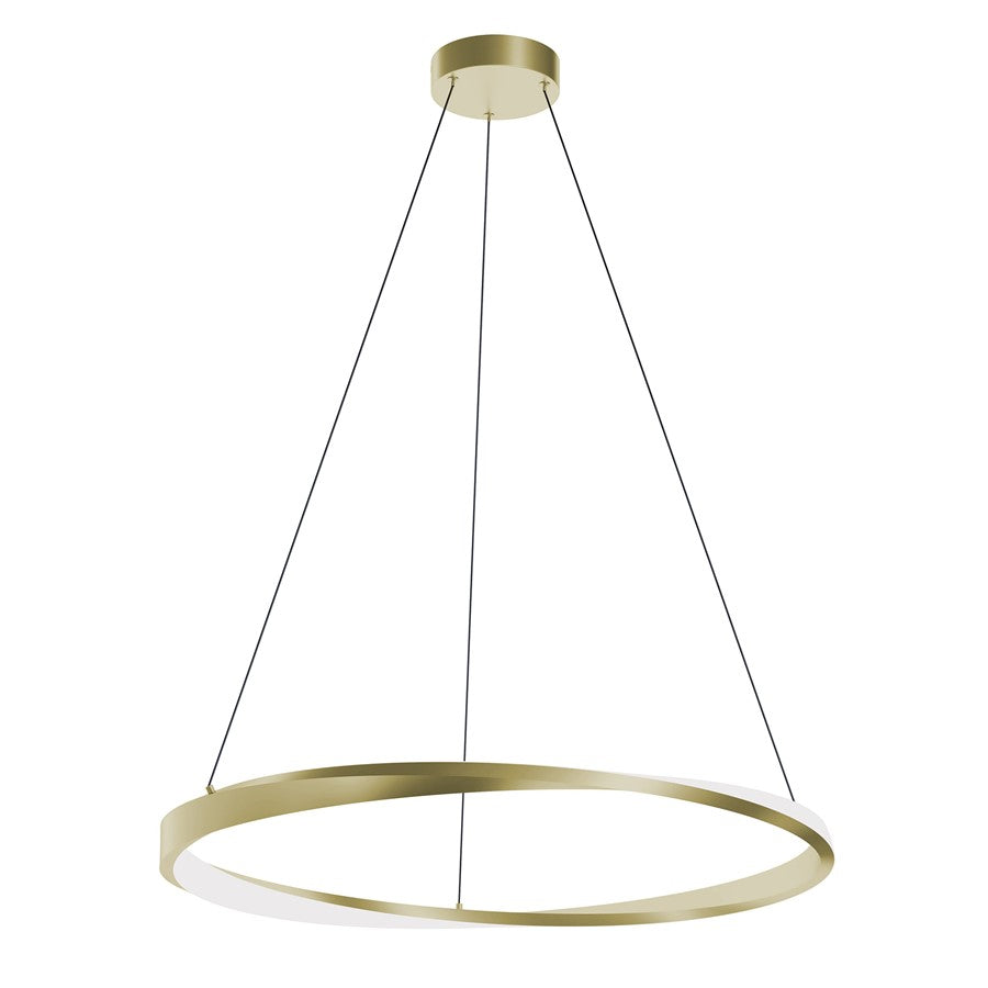AFX Lighting Oberon 1 Light 32" Pendant, Brass/White