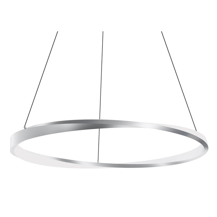 AFX Lighting Oberon 1 Light 32" Pendant, Satin Nickel/White - OBRP32LAJUDSN