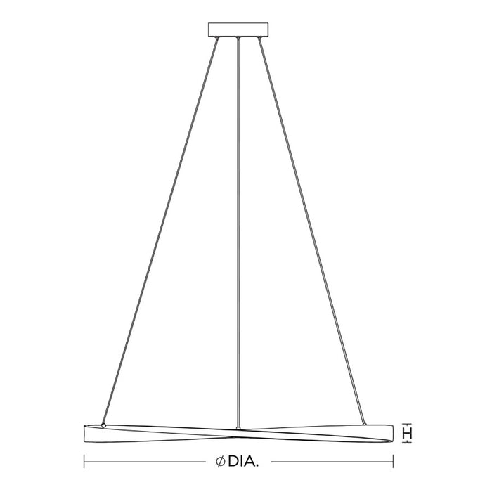 AFX Lighting Oberon 1 Light 40'' LED Pendant, Black/White
