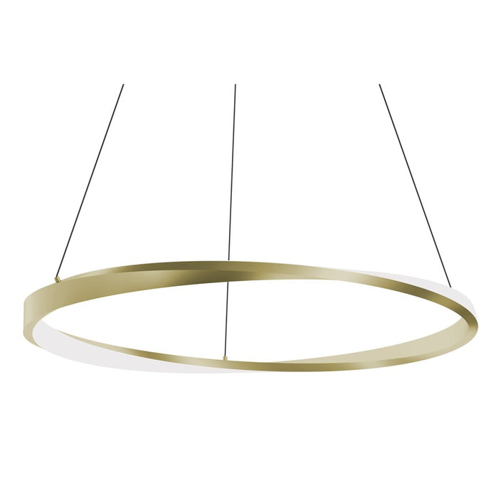 AFX Lighting Oberon 1Lt 40'' LED Pendant, Brass/White - OBRP40LAJUDLB