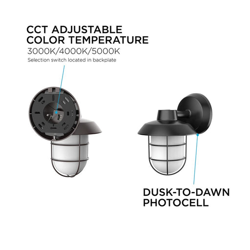 AFX Lighting Odell 1LT 9'' Outdoor LED Sconce, Black/Black