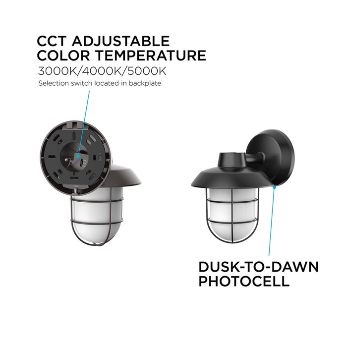 AFX Lighting Odell 1LT 9'' Outdoor LED Sconce, Black/Black