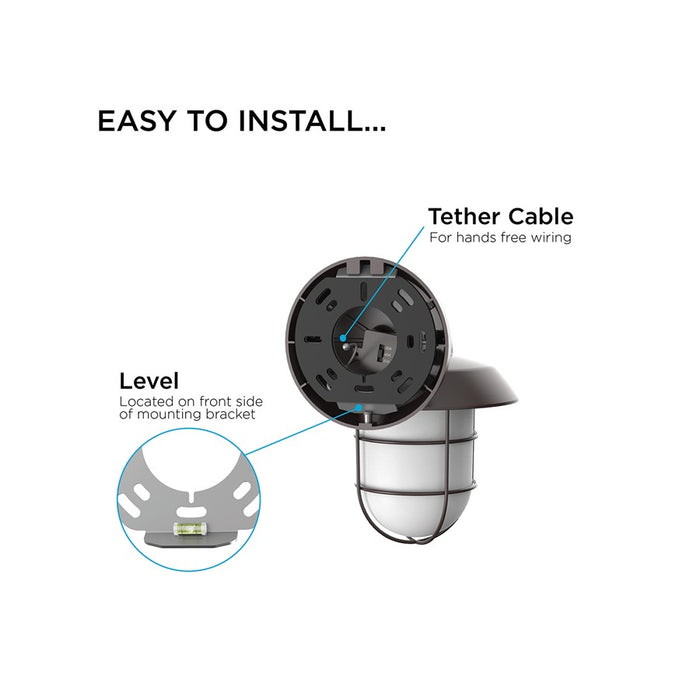 AFX Lighting Odell 1LT 9'' Outdoor LED Sconce, Black/Black