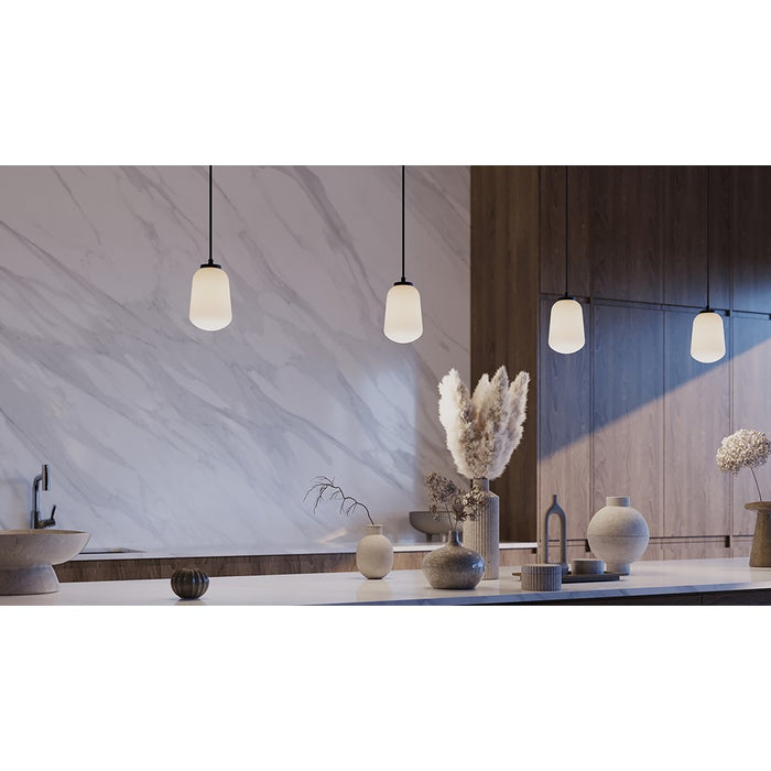 AFX Lighting Olivia 1Lt 7" LED Pendant, Black/White