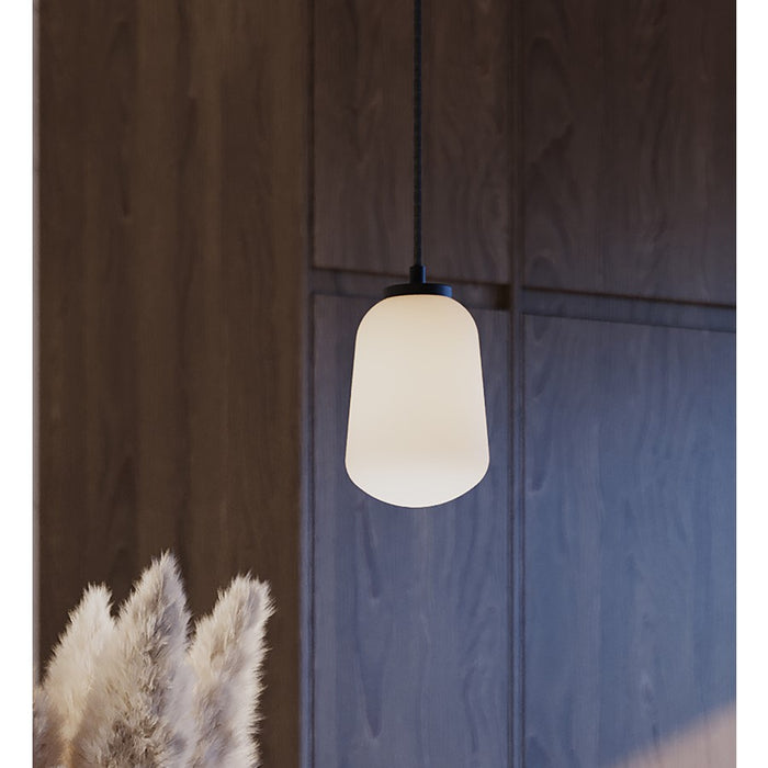 AFX Lighting Olivia 1Lt 7" LED Pendant, Black/White
