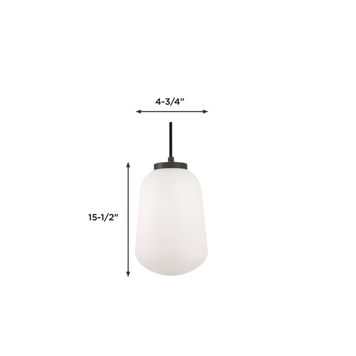 AFX Lighting Olivia 1Lt 7" LED Pendant, Black/White