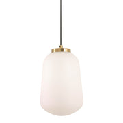 AFX Lighting Olivia 1Lt 7" LED Pendant, Antique Brass/White - OLIP07LAJUDLB