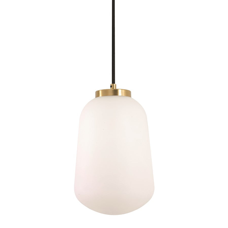 AFX Lighting Olivia 1Lt 7" LED Pendant, Antique Brass/White - OLIP07LAJUDLB