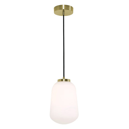 AFX Lighting Olivia 1Lt 7" LED Pendant, Antique Brass/White