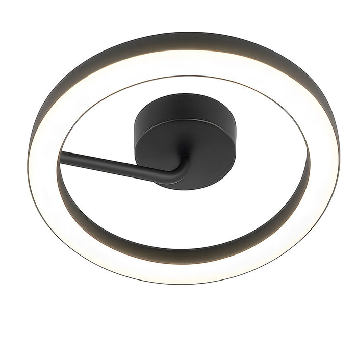 AFX Lighting One 1Lt 18" LED Flush Mount, Black/White - ONEF18LAJUDBK