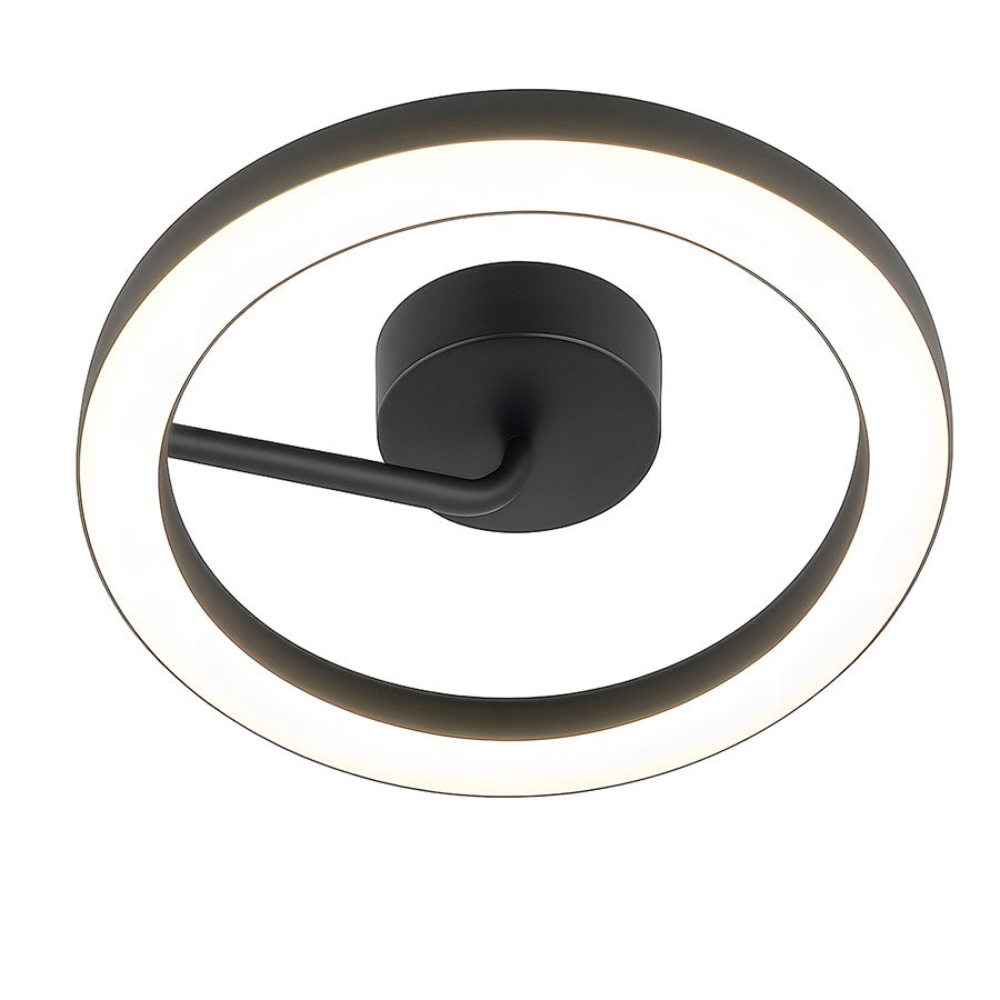 AFX Lighting One 1Lt 18" LED Flush Mount, Black/White - ONEF18LAJUDBK