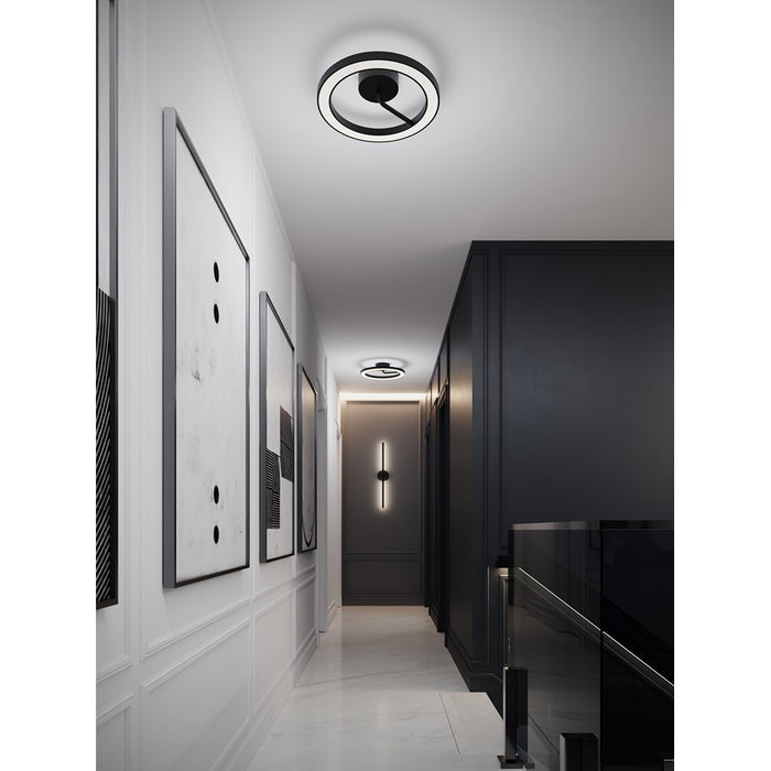 AFX Lighting One 1Lt 18" LED Flush Mount, Black/White