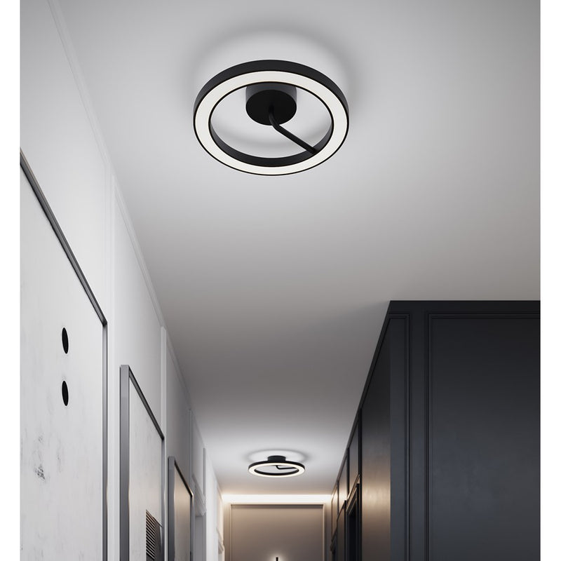 AFX Lighting One 1Lt 18" LED Flush Mount, Black/White