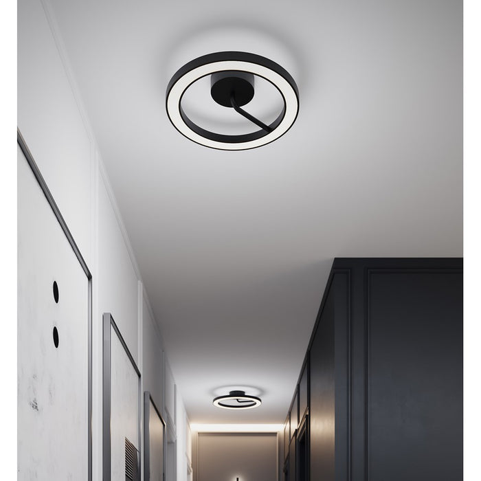 AFX Lighting One 1Lt 18" LED Flush Mount, Black/White