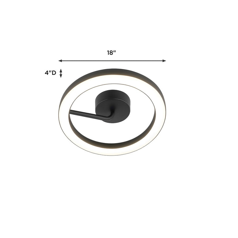 AFX Lighting One 1Lt 18" LED Flush Mount, Black/White