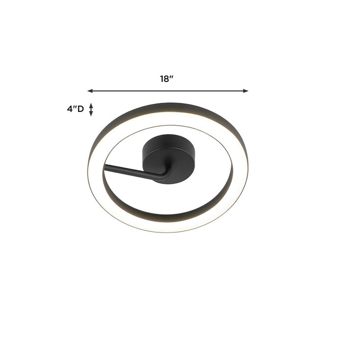 AFX Lighting One 1Lt 18" LED Flush Mount, Black/White