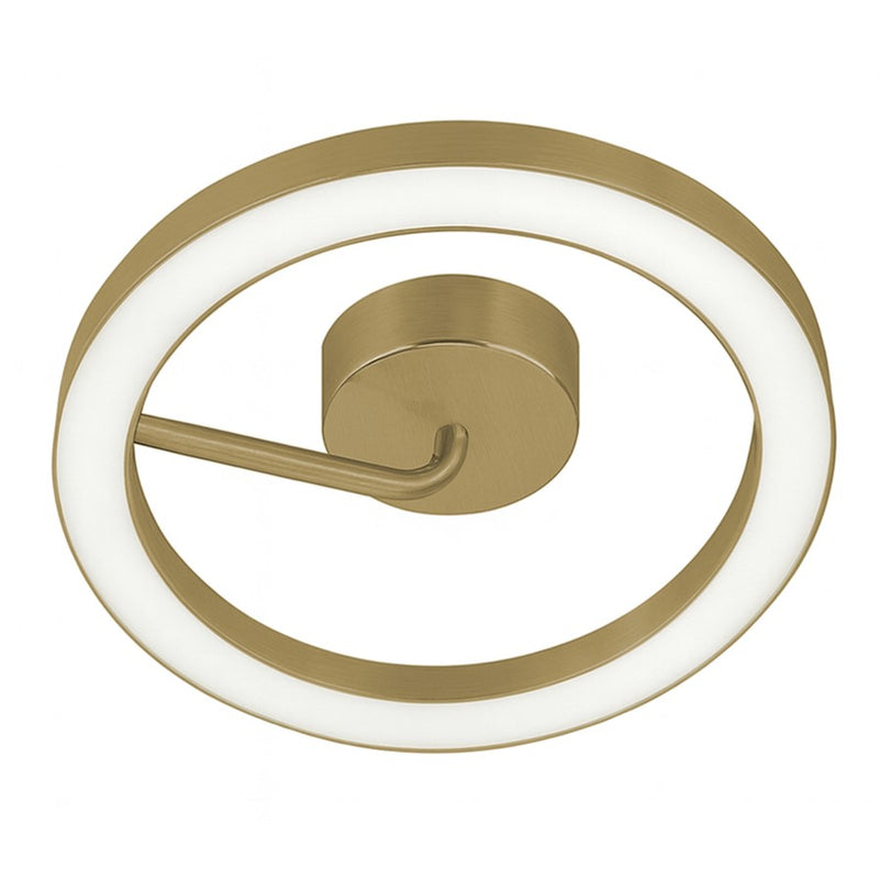 AFX Lighting One 1Lt 18" LED Flush Mount, Antique Brass/White - ONEF18LAJUDLB