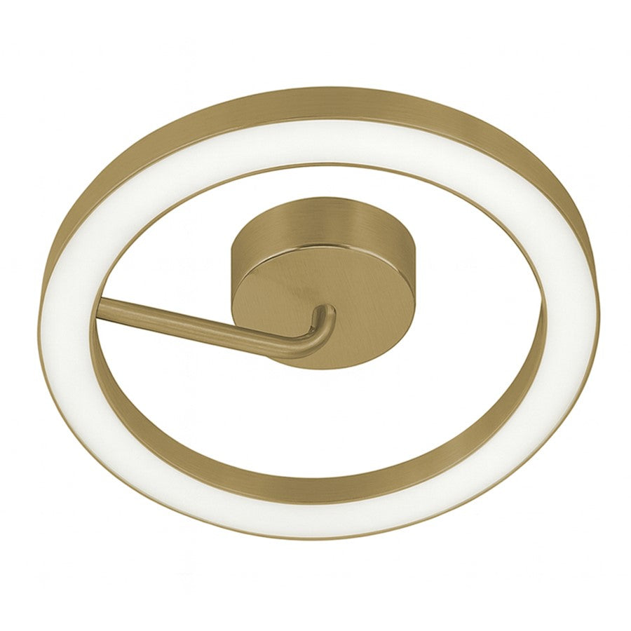 AFX Lighting One 1Lt 18" LED Flush Mount, Antique Brass/White - ONEF18LAJUDLB