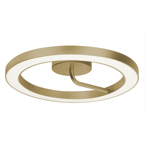 AFX Lighting One 1Lt 18" LED Flush Mount, Antique Brass/White