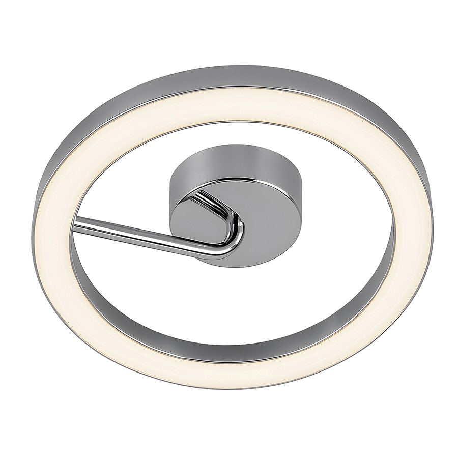 AFX Lighting One 1Lt 18" LED Flush Mount, Chrome/White - ONEF18LAJUDPC