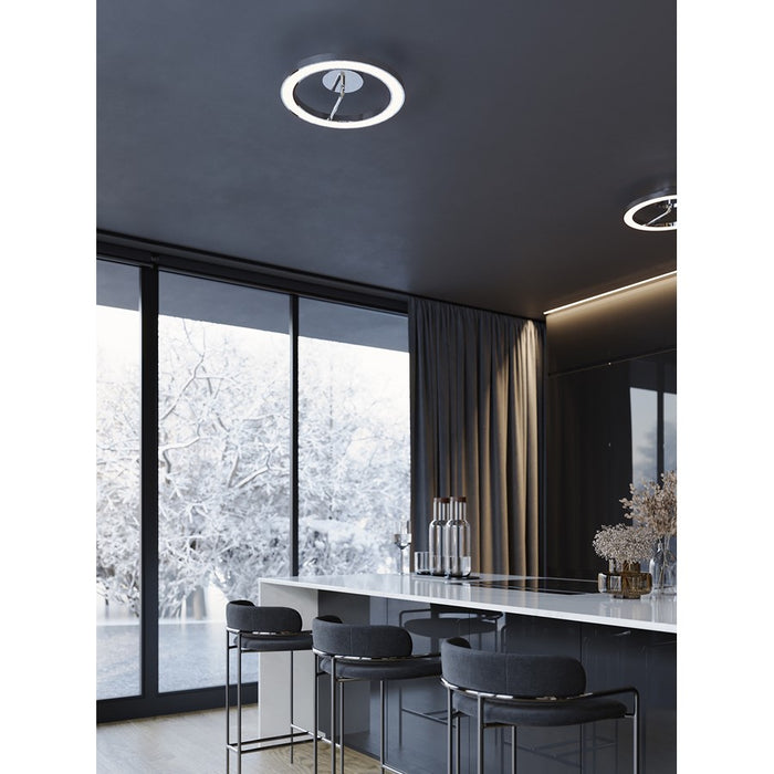 AFX Lighting One 1Lt 18" LED Flush Mount, Chrome/White