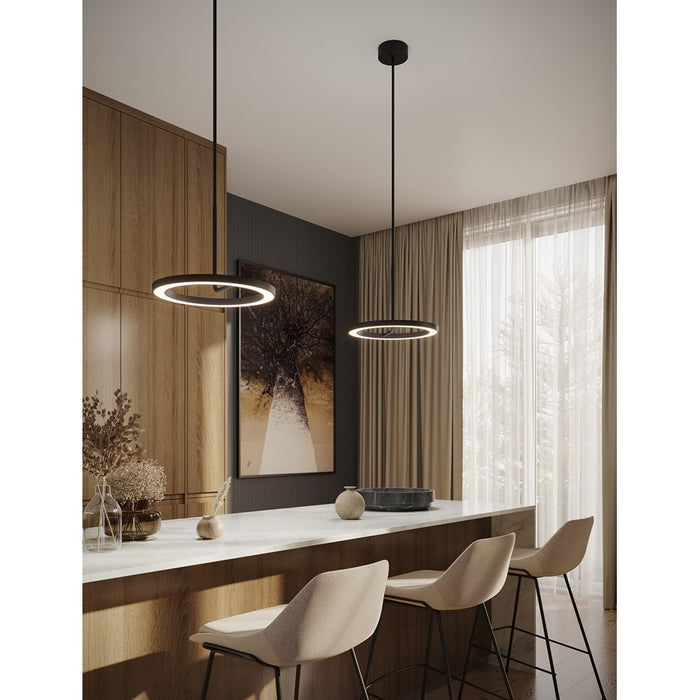 AFX Lighting One 1Lt 18" LED Pendant, Black/White