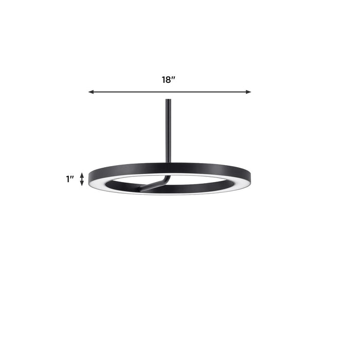 AFX Lighting One 1Lt 18" LED Pendant, Black/White