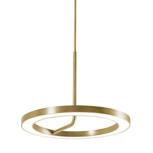 AFX Lighting One 1Lt 18" LED Pendant, Antique Brass/White