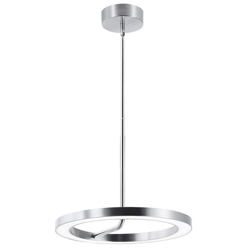 AFX Lighting One 1Lt 18" LED Pendant, Chrome/White - ONEP18LAJUDPC