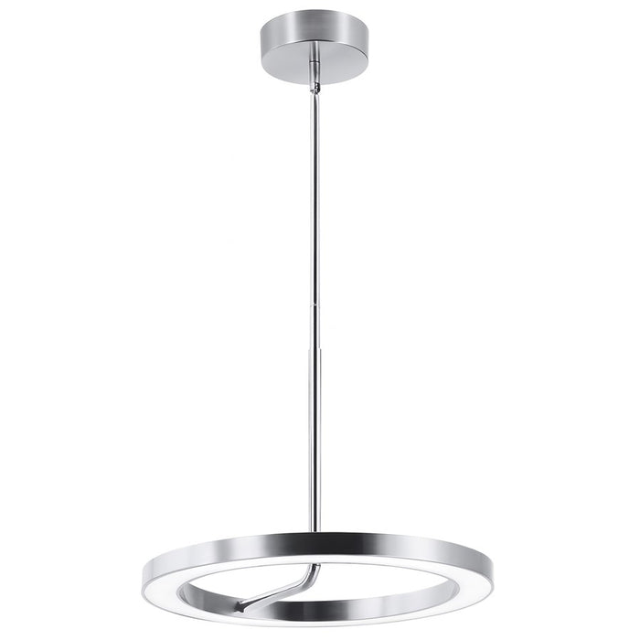 AFX Lighting One 1Lt 18" LED Pendant, Chrome/White - ONEP18LAJUDPC