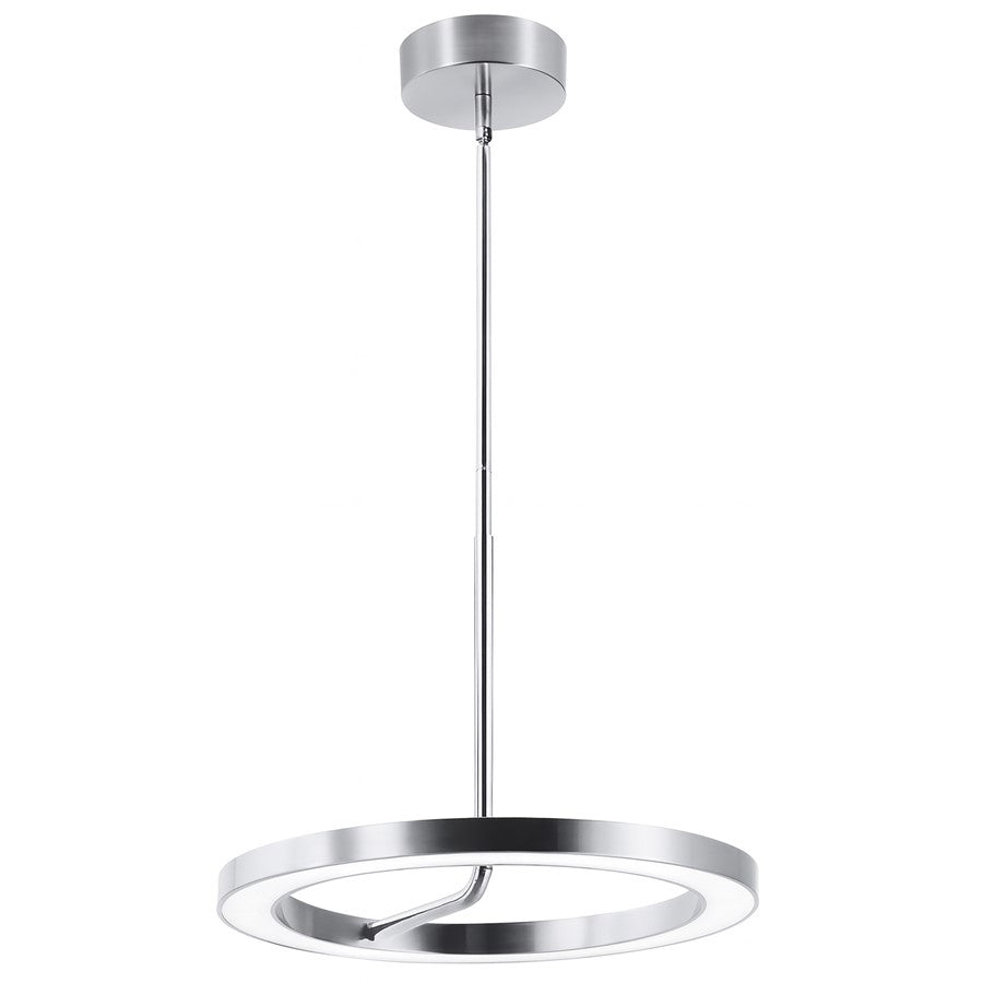 AFX Lighting One 1Lt 18" LED Pendant, Chrome/White - ONEP18LAJUDPC