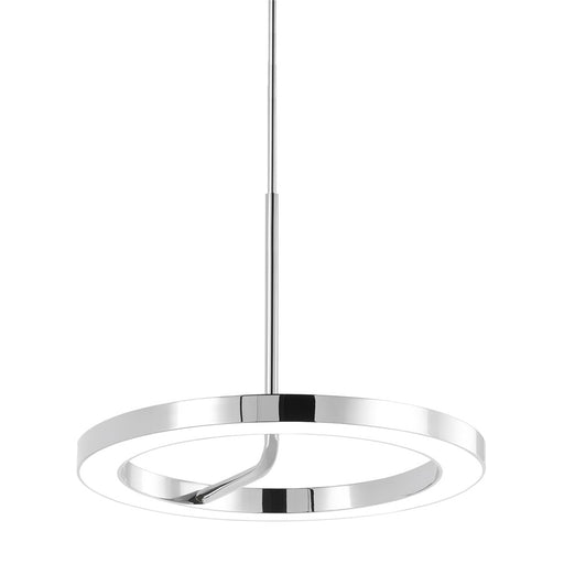 AFX Lighting One 1Lt 18" LED Pendant, Chrome/White