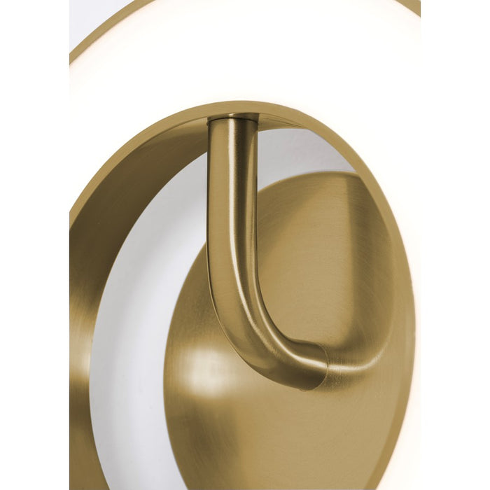 AFX Lighting One 1Lt 10" LED Wall Sconce, Antique Brass/White