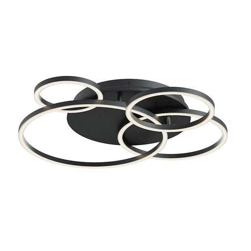 AFX Lighting Orbit 4 Light 24" Semi-Flushmount, Black/Frosted - ORBF24LAJD1BK