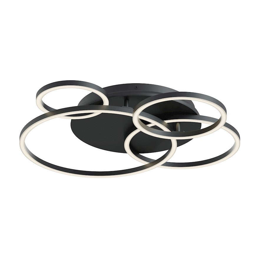 AFX Lighting Orbit 4 Light 24" Semi-Flushmount, Black/Frosted - ORBF24LAJD1BK