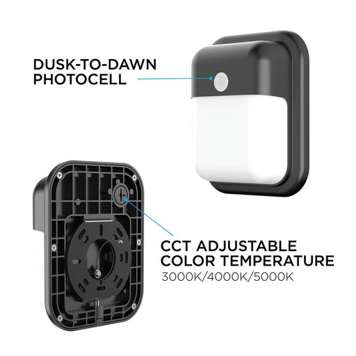 AFX Lighting Patton 1LT 8'' Outdoor LED Sconce, Black/White