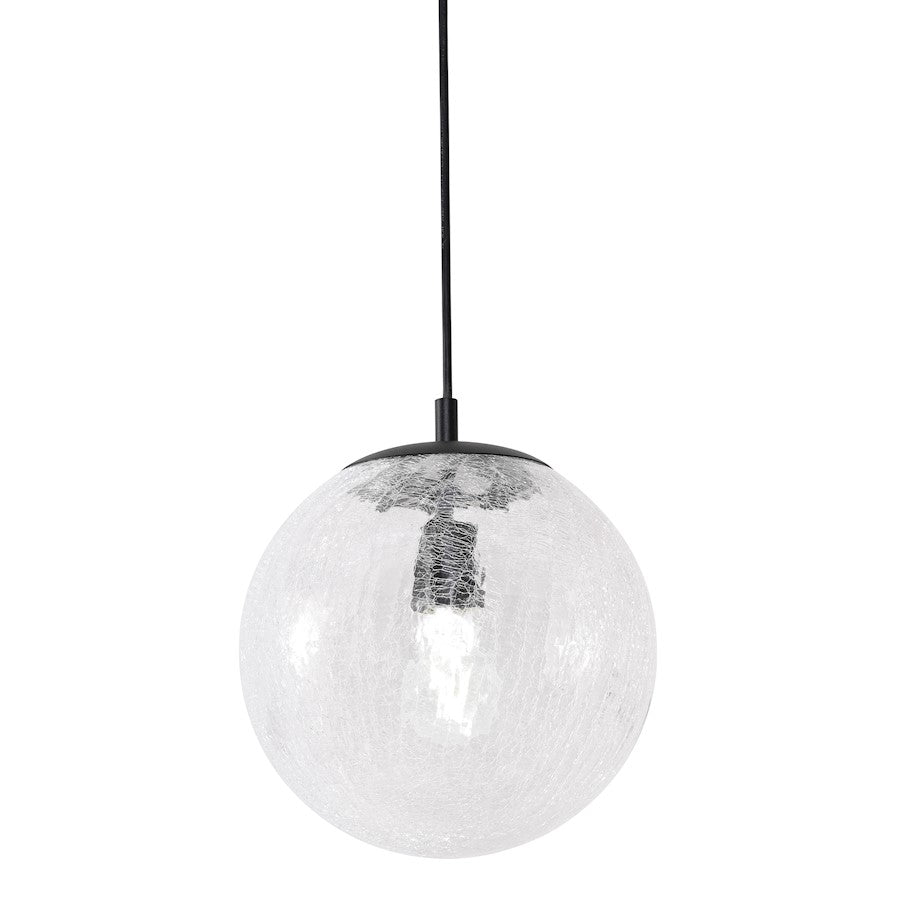 AFX Lighting Palla 1 Light 9'' Medium Base Pendant, Black/Frosted - PLAP09MBBK