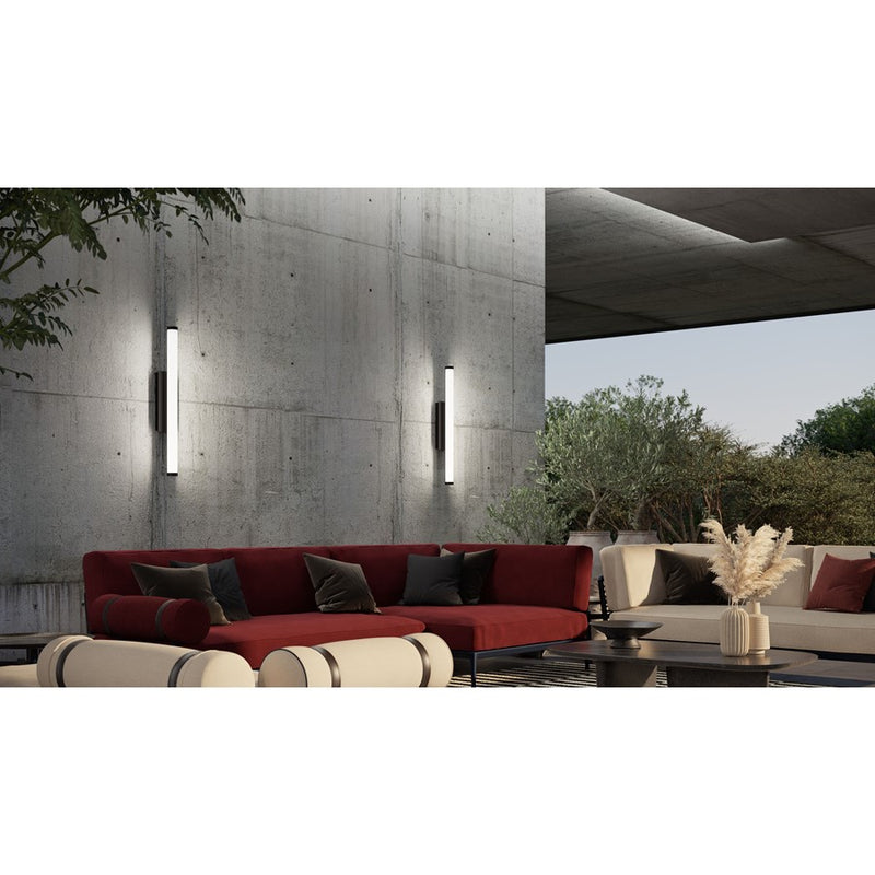 AFX Lighting Path 1Lt 36" LED Outdoor Sconce, Black/Frosted